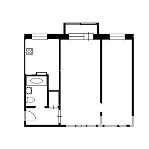2-к квартира, на длительный срок, 45м2, 2/5 этаж