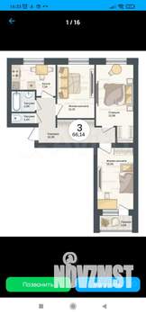 3-к квартира, на длительный срок, 66м2, 2/5 этаж