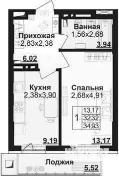 1-к квартира, на длительный срок, 37м2, 24/25 этаж