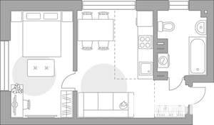 2-к квартира, строящийся дом, 38м2, 3/23 этаж