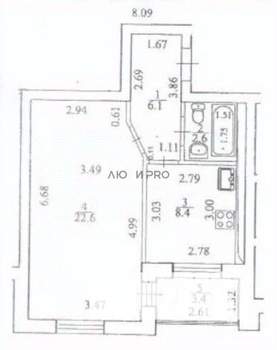 1-к квартира, вторичка, 40м2, 5/7 этаж