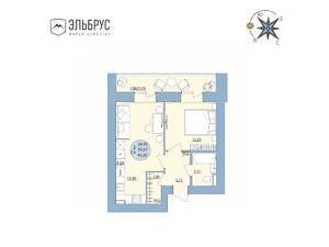 2-к квартира, вторичка, 43м2, 12/20 этаж