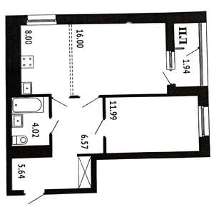 2-к квартира, строящийся дом, 54м2, 3/25 этаж