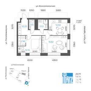 2-к квартира, вторичка, 58м2, 3/17 этаж
