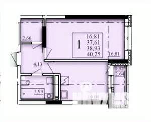 1-к квартира, строящийся дом, 39м2, 11/25 этаж
