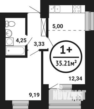 1-к квартира, вторичка, 35м2, 7/8 этаж