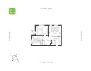 2-к квартира, вторичка, 66м2, 4/12 этаж