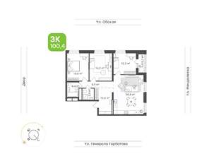 3-к квартира, вторичка, 100м2, 4/25 этаж