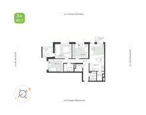3-к квартира, строящийся дом, 81м2, 3/24 этаж