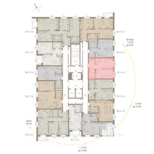 1-к квартира, вторичка, 39м2, 18/25 этаж