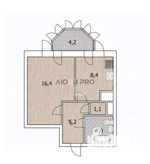 1-к квартира, вторичка, 35м2, 2/16 этаж