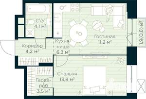 1-к квартира, вторичка, 44м2, 5/30 этаж