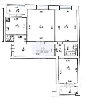 3-к квартира, вторичка, 113м2, 6/9 этаж