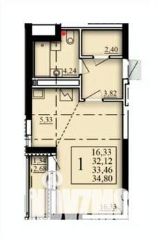 Студия квартира, строящийся дом, 33м2, 18/21 этаж