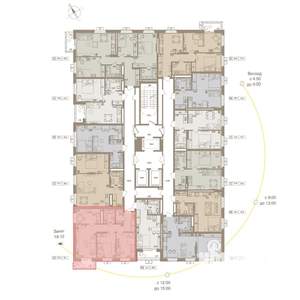 3-к квартира, вторичка, 62м2, 22/25 этаж