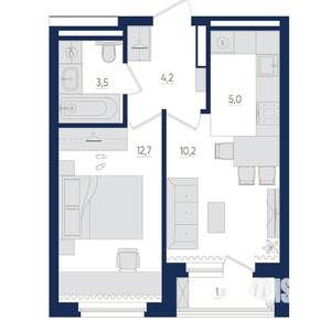 2-к квартира, вторичка, 37м2, 10/22 этаж
