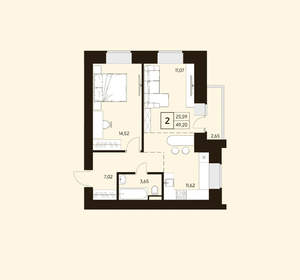 2-к квартира, вторичка, 51м2, 15/10 этаж