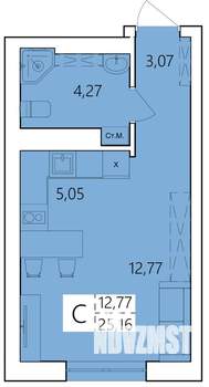 Студия квартира, строящийся дом, 25м2, 10/25 этаж