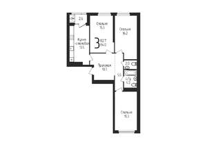 3-к квартира, строящийся дом, 84м2, 20/25 этаж