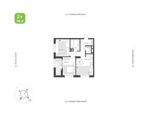2-к квартира, вторичка, 59м2, 13/18 этаж