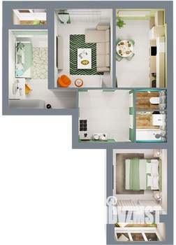 3-к квартира, вторичка, 71м2, 3/5 этаж