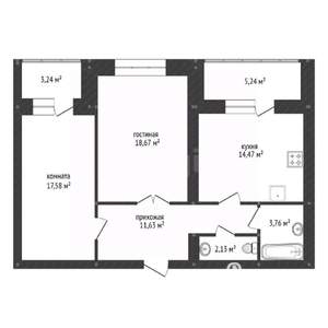 3-к квартира, вторичка, 72м2, 6/16 этаж