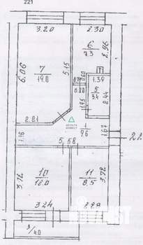 3-к квартира, вторичка, 60м2, 3/9 этаж