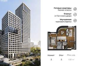 2-к квартира, вторичка, 64м2, 2/25 этаж