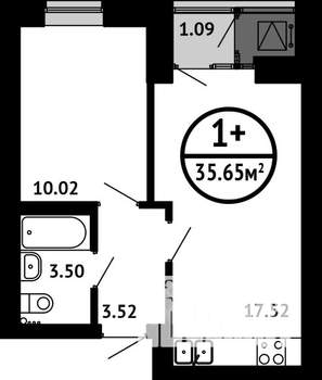 1-к квартира, вторичка, 36м2, 4/8 этаж