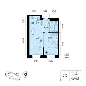 2-к квартира, вторичка, 49м2, 4/13 этаж