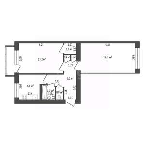 2-к квартира, вторичка, 48м2, 3/5 этаж