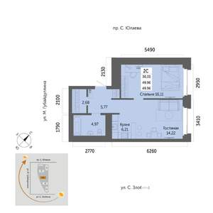 2-к квартира, вторичка, 50м2, 11/32 этаж