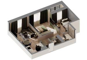 2-к квартира, строящийся дом, 54м2, 32/32 этаж