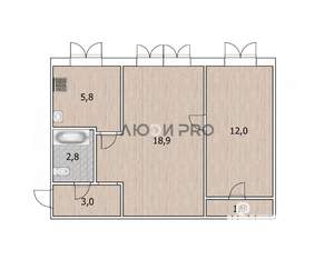2-к квартира, вторичка, 44м2, 1/5 этаж
