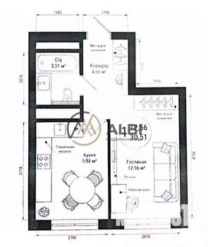 1-к квартира, вторичка, 31м2, 7/26 этаж