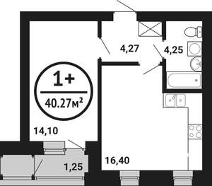 1-к квартира, вторичка, 40м2, 3/8 этаж