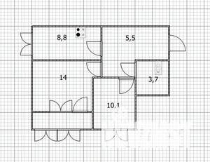 2-к квартира, вторичка, 45м2, 6/26 этаж