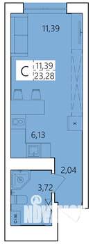 Студия квартира, строящийся дом, 23м2, 20/25 этаж