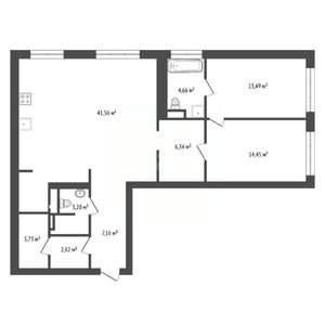 3-к квартира, вторичка, 100м2, 5/21 этаж