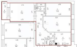 3-к квартира, вторичка, 75м2, 3/14 этаж