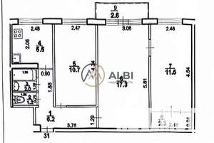 3-к квартира, вторичка, 57м2, 3/5 этаж