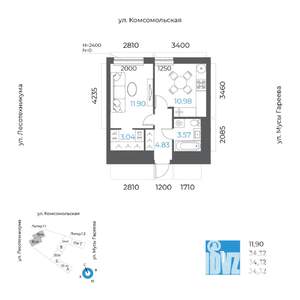 1-к квартира, вторичка, 34м2, 24/32 этаж