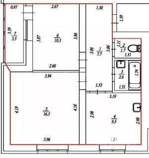 2-к квартира, вторичка, 50м2, 12/14 этаж