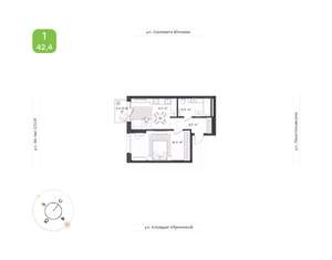 1-к квартира, вторичка, 42м2, 2/18 этаж