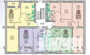 3-к квартира, вторичка, 66м2, 3/3 этаж