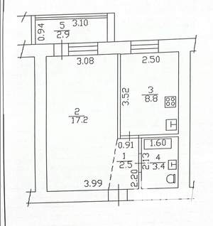 1-к квартира, вторичка, 32м2, 3/3 этаж