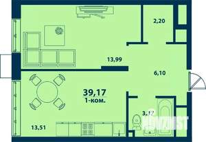 1-к квартира, вторичка, 39м2, 15/24 этаж