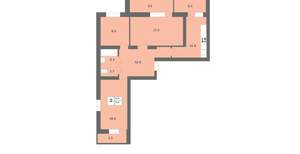 3-к квартира, вторичка, 77м2, 4/12 этаж