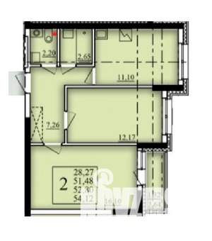 2-к квартира, строящийся дом, 53м2, 2/25 этаж