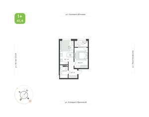 1-к квартира, вторичка, 41м2, 22/24 этаж